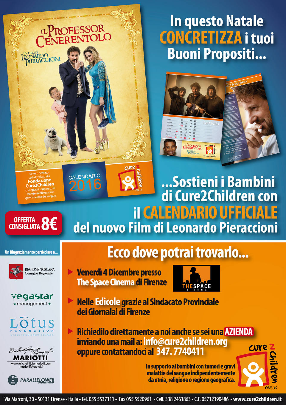 Uscita Ufficiale del Calendario 2016 Cure2Children